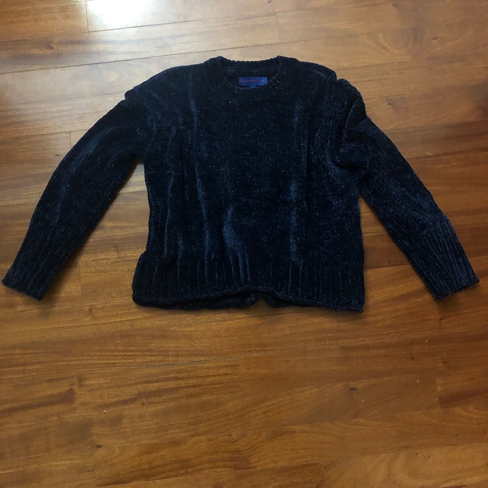 Navy blue suede sweater